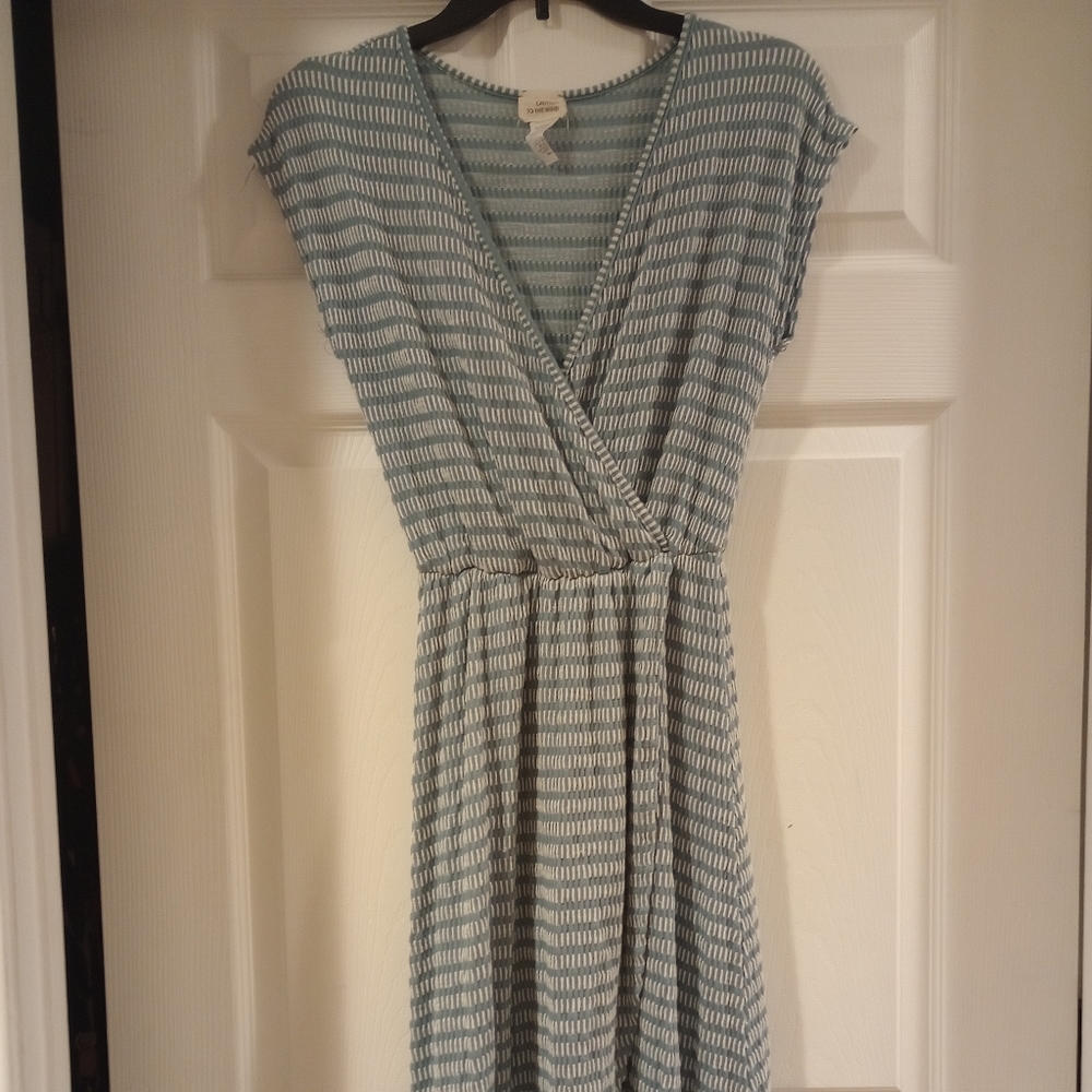 Blue and white tulip bottom style dress